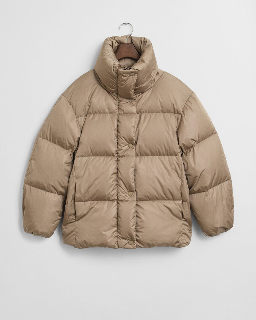 daunenjacke in lockerer passform – taupe beige