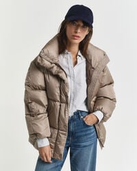 daunenjacke in lockerer passform – taupe beige