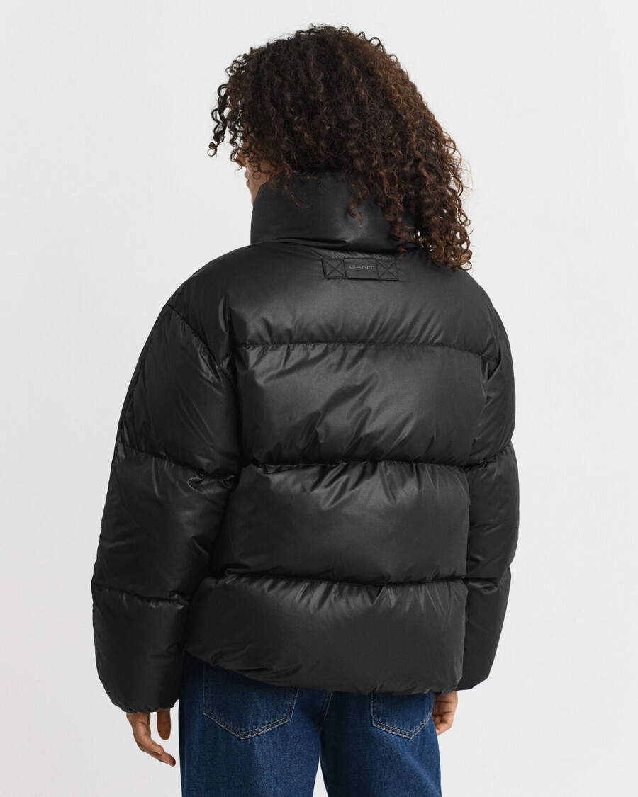 daunenjacke mit lockerer passform – schwarz