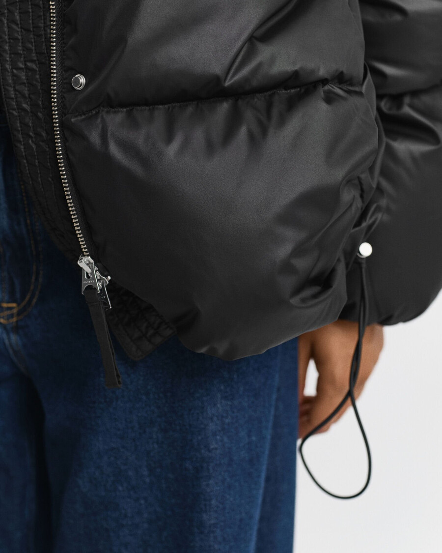 daunenjacke mit lockerer passform – schwarz