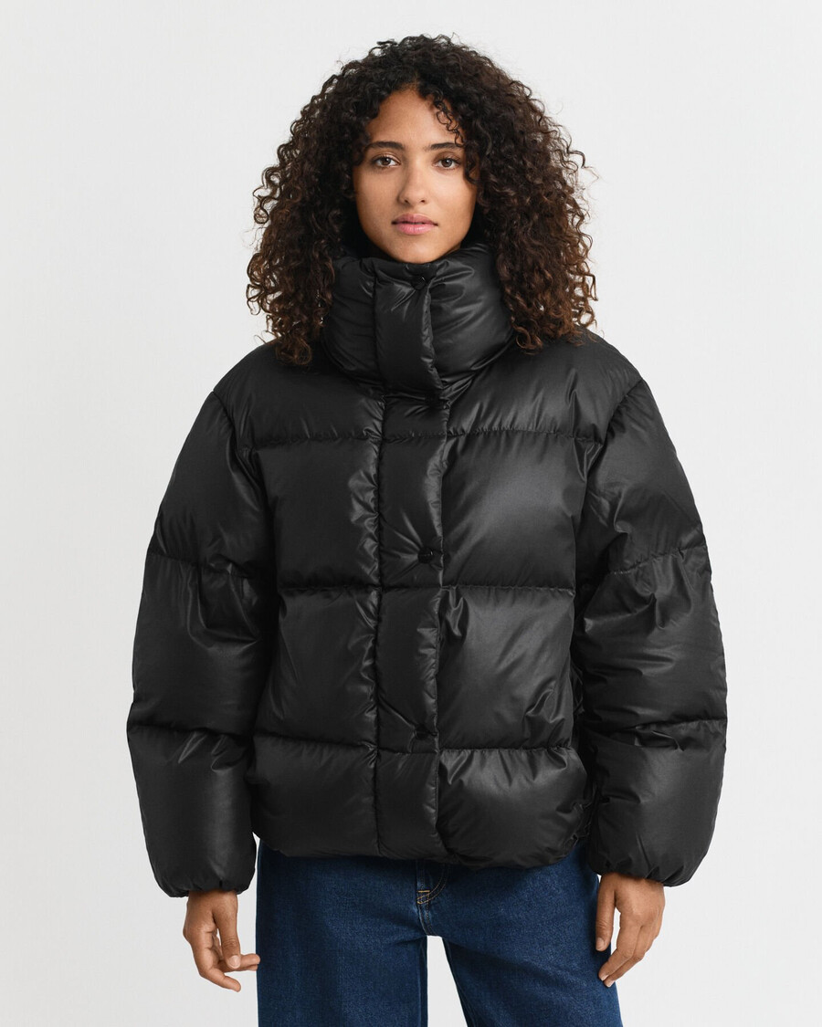 daunenjacke mit lockerer passform – schwarz