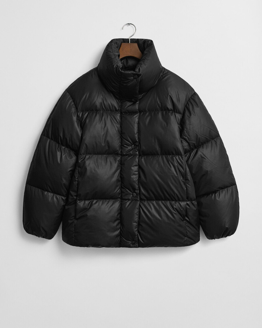 daunenjacke mit lockerer passform – schwarz