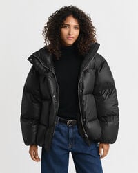 daunenjacke mit lockerer passform – schwarz