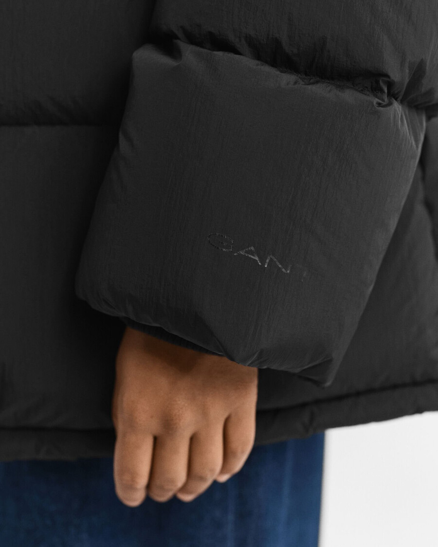 mittellange daunenjacke - schwarz