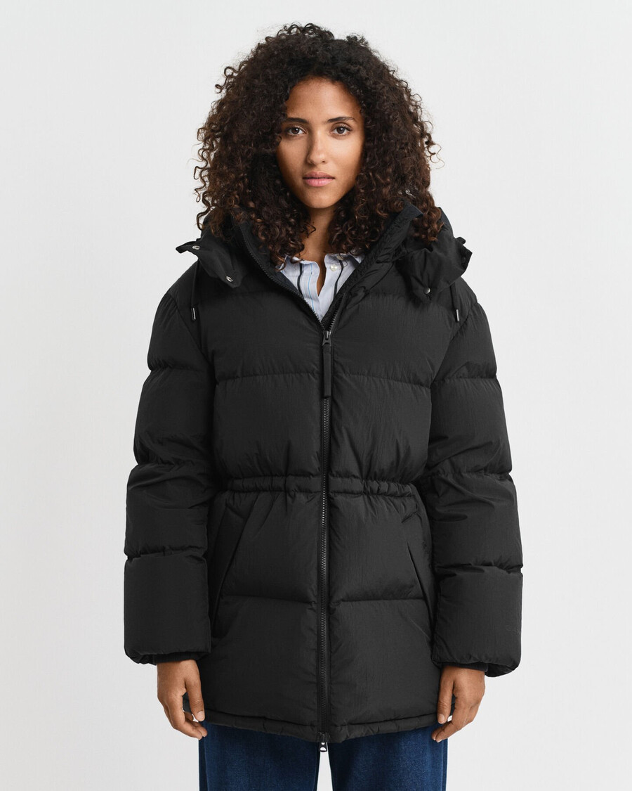 mittellange daunenjacke - schwarz