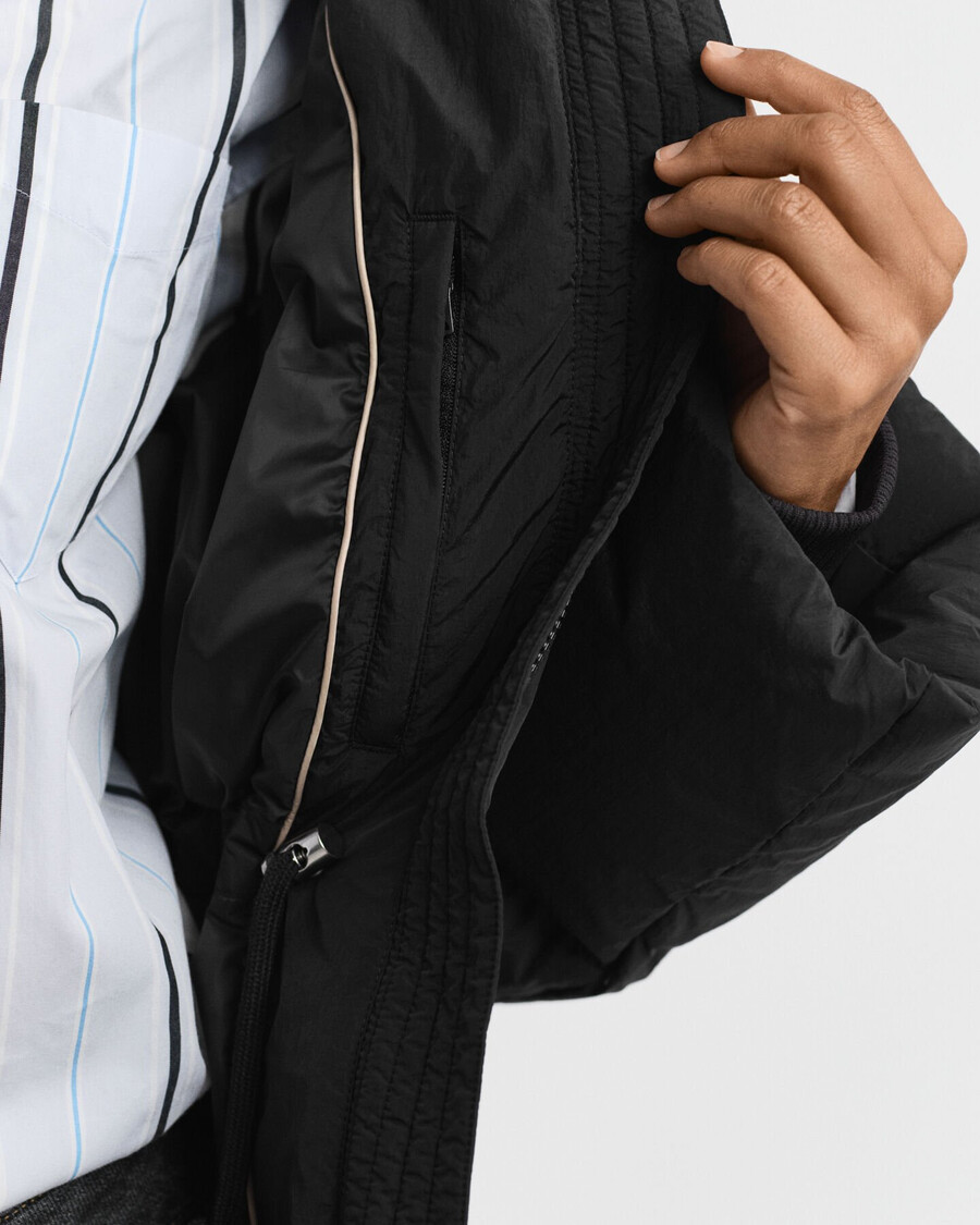 mittellange daunenjacke - schwarz