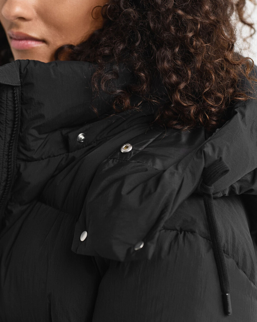 mittellange daunenjacke - schwarz