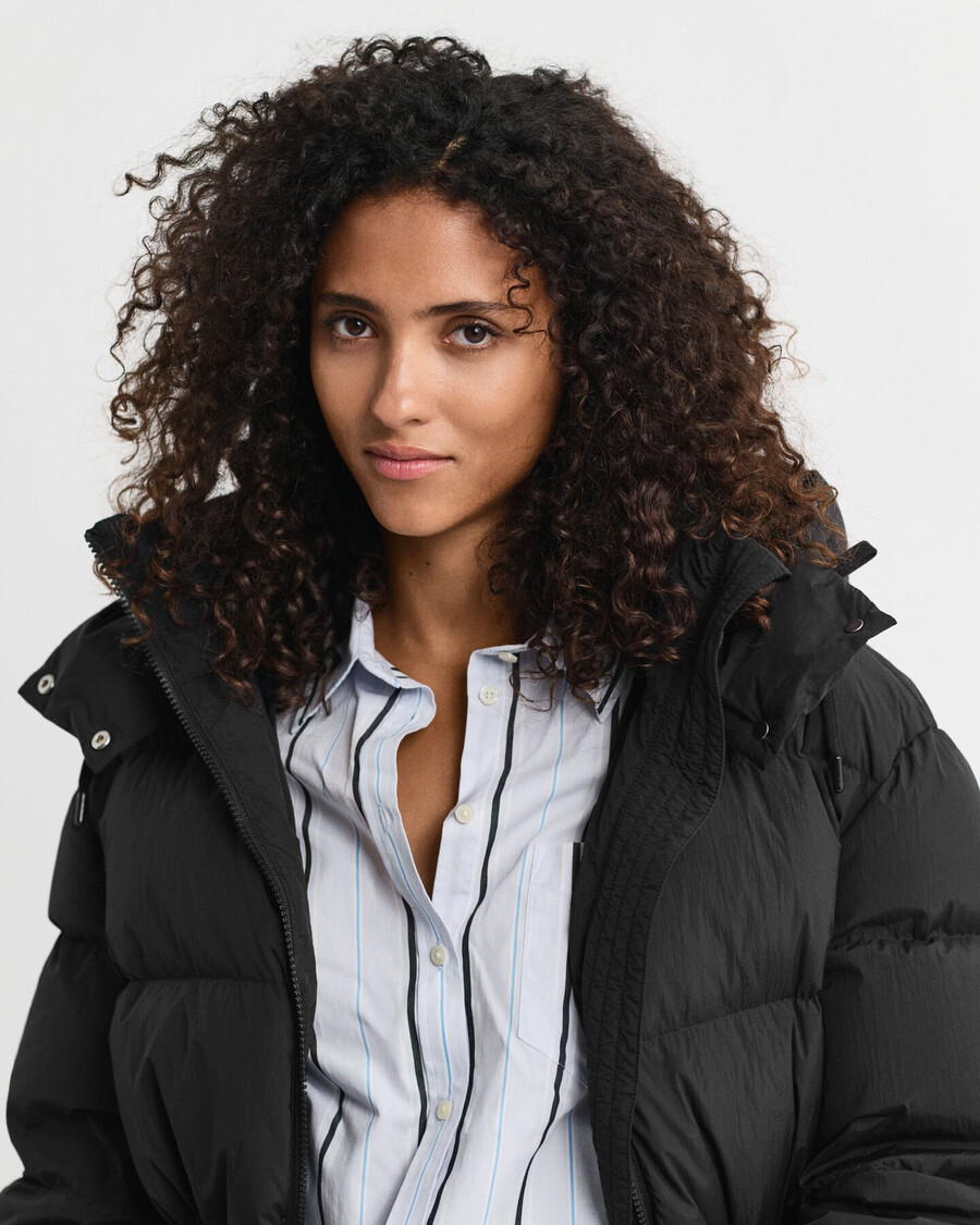 mittellange daunenjacke - schwarz