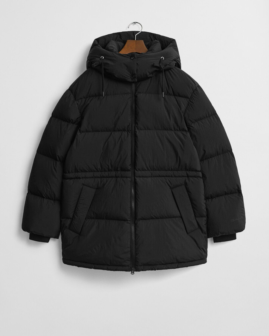 mittellange daunenjacke - schwarz