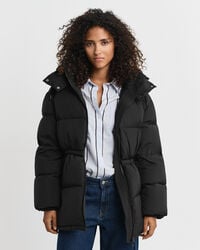mittellange daunenjacke - schwarz