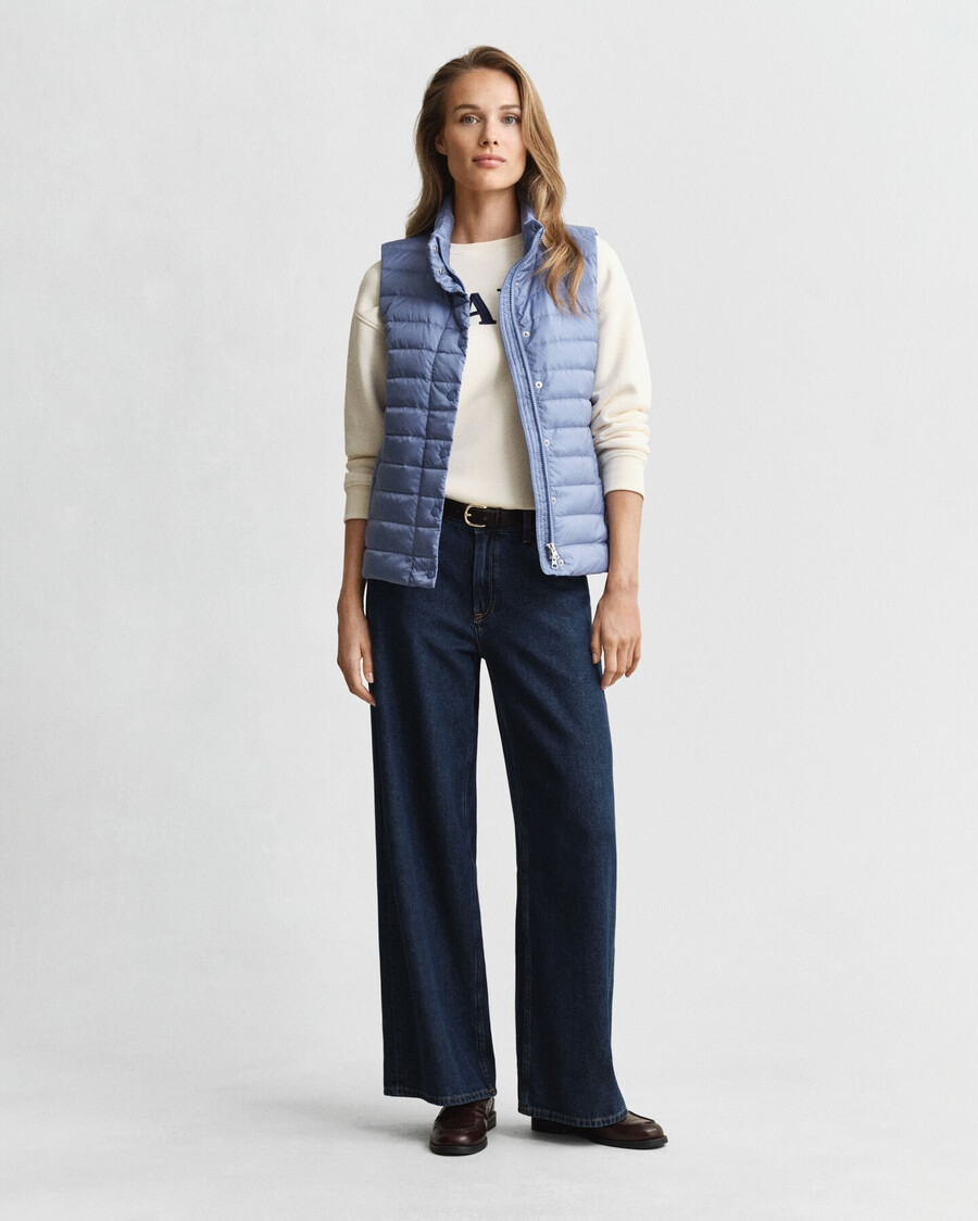 leichte daunenweste – verwaschener denim