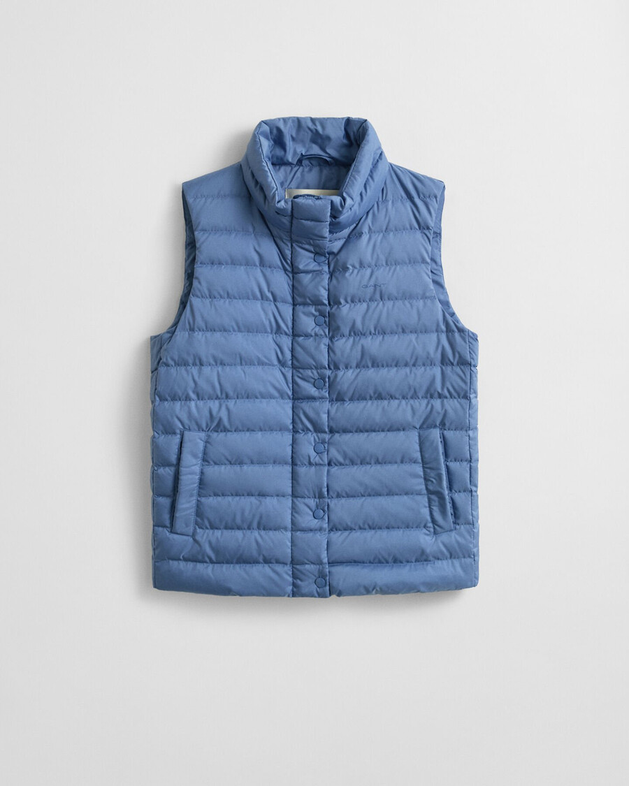 leichte daunenweste – verwaschener denim