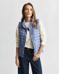 leichte daunenweste – verwaschener denim