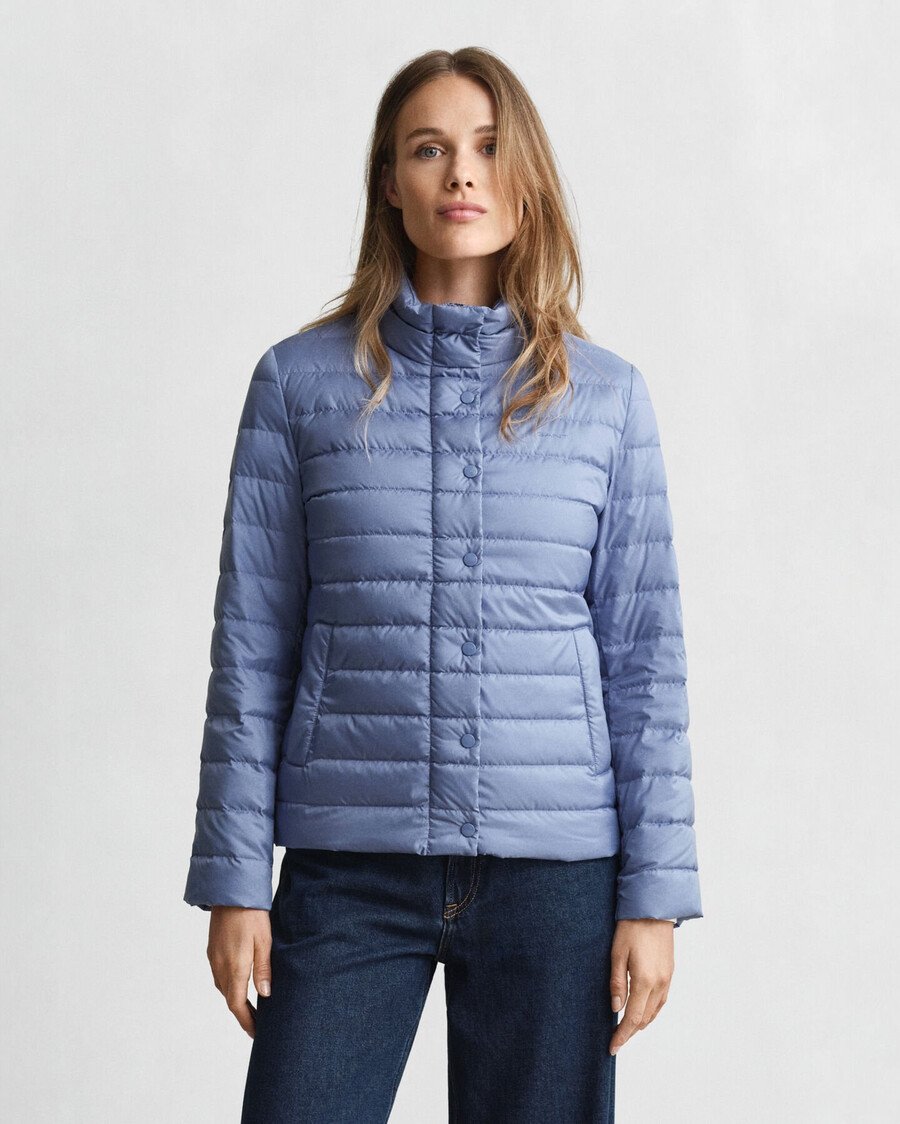 leichte daunenjacke – verwaschener denim