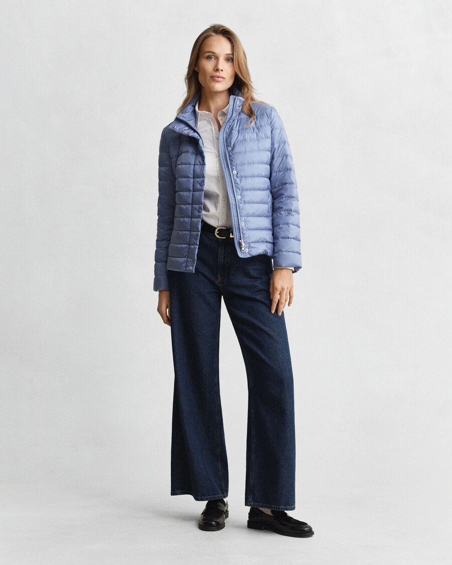 leichte daunenjacke – verwaschener denim