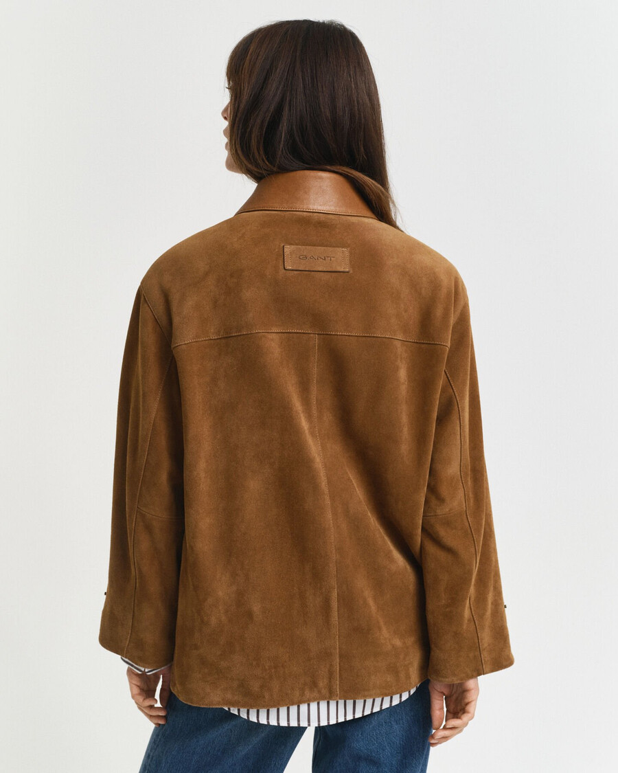 wildleder-barnjacke - cognac