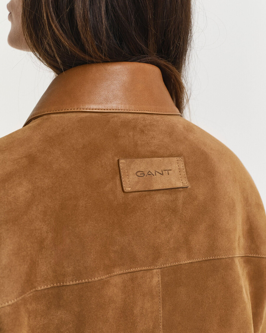 wildleder-barnjacke - cognac