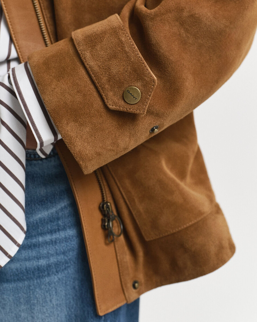 wildleder-barnjacke - cognac