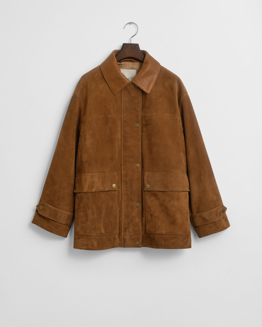 wildleder-barnjacke - cognac