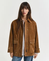 wildleder-barnjacke - cognac