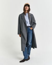 handgenähter mantel mit gürtel – anthrazitmeliert