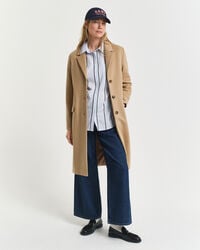 klassischer taillierter wollmischmantel – warmes khaki