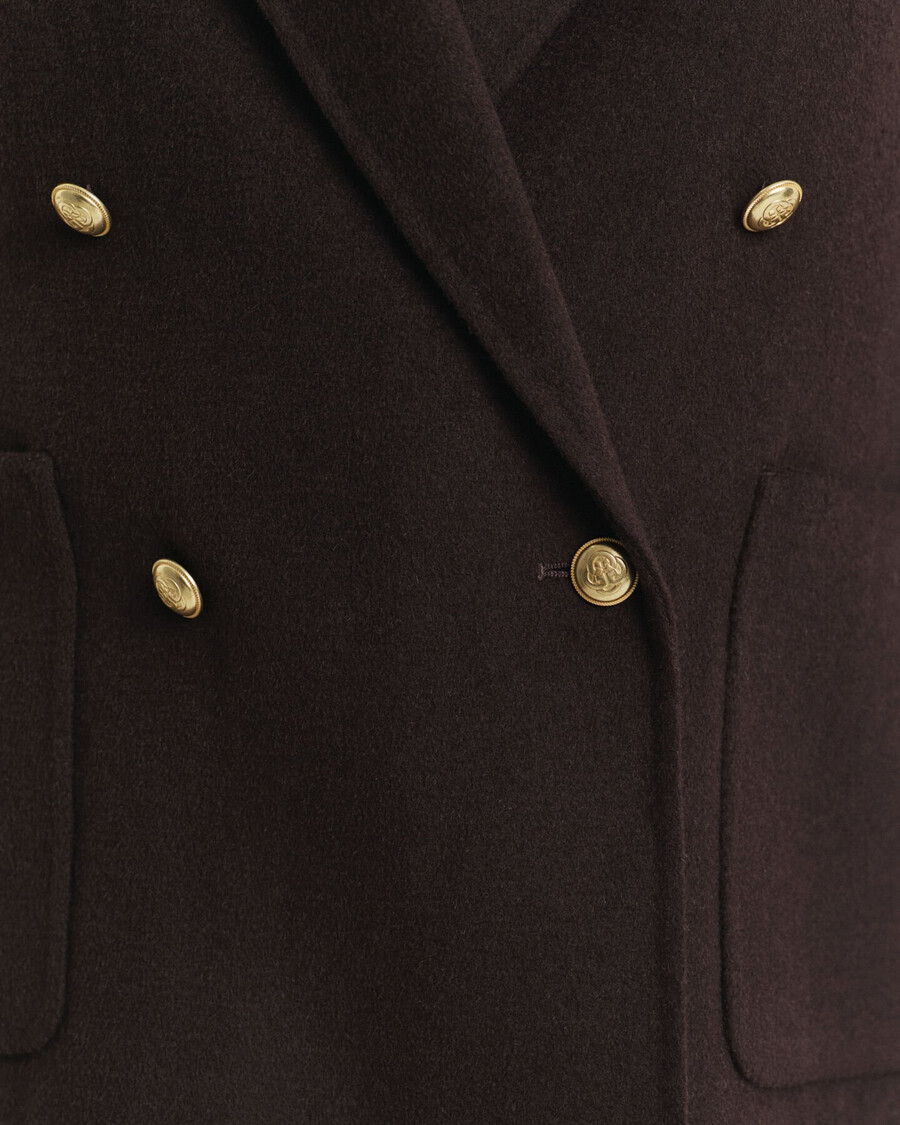 regular fit handgenähter club-blazer – dunkelbraun