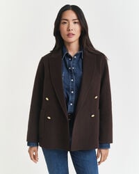 regular fit handgenähter club-blazer – dunkelbraun