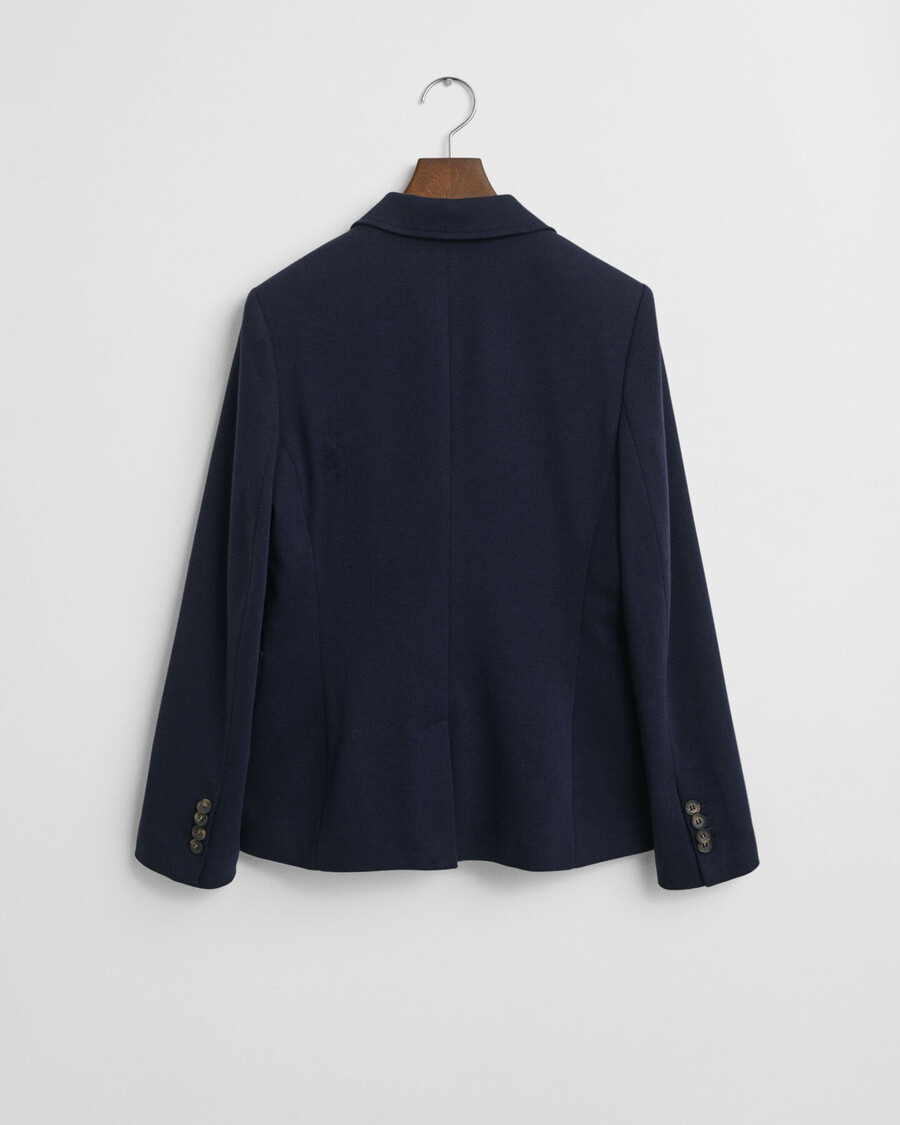 schmal geschnittener piqué-blazer – abendblau