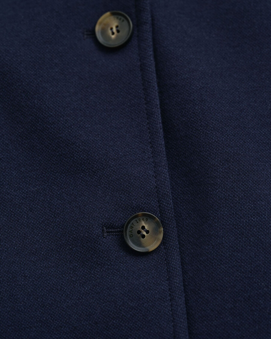 schmal geschnittener piqué-blazer – abendblau