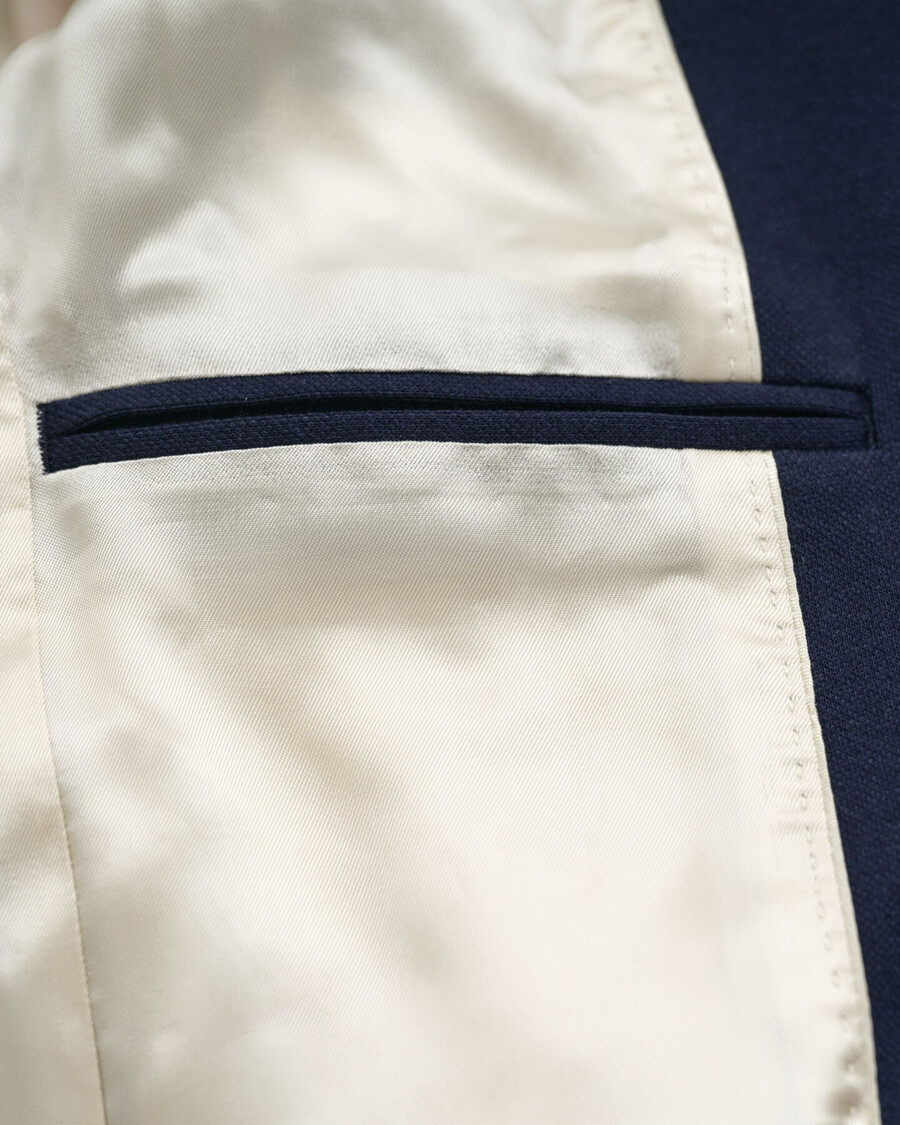 schmal geschnittener piqué-blazer – abendblau