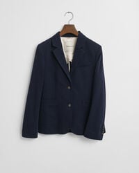 schmal geschnittener piqué-blazer – abendblau