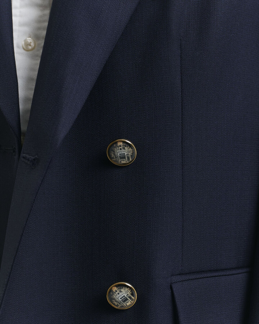oversized-blazer aus woll-hopsack – marineblau