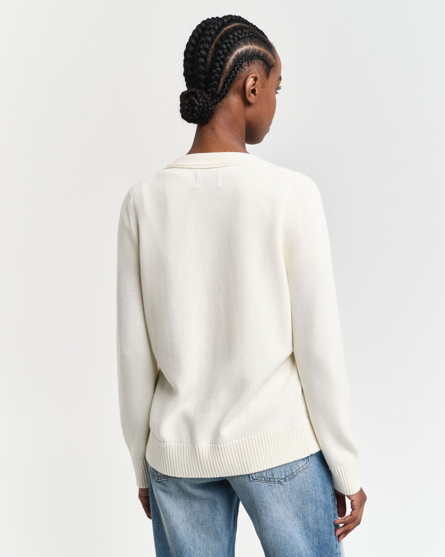 klassischer baumwoll-cardigan – creme