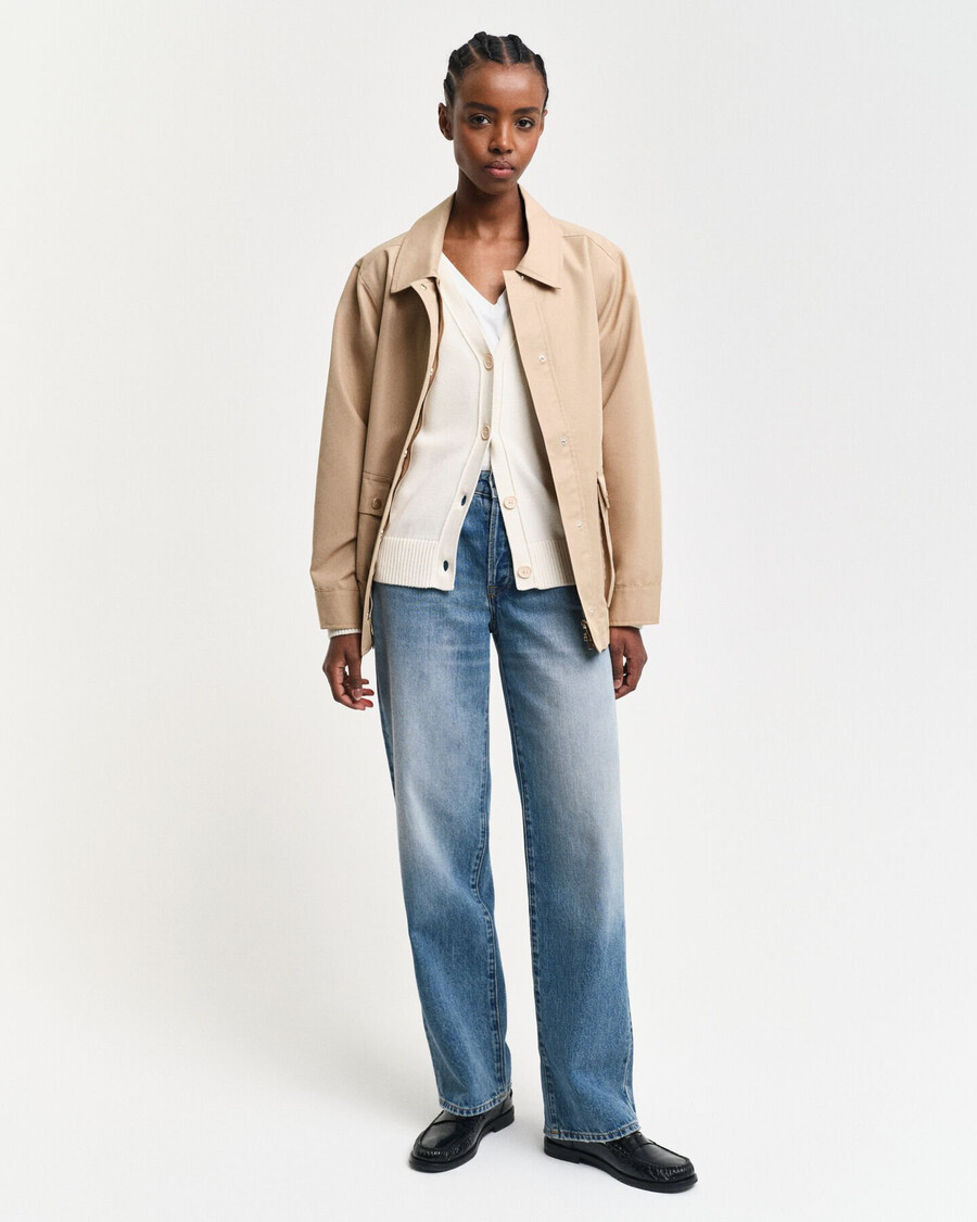 klassischer baumwoll-cardigan – creme