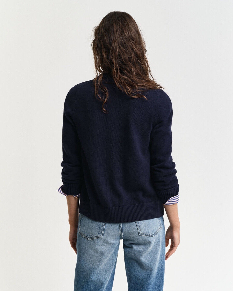klassischer baumwoll-cardigan – abendblau