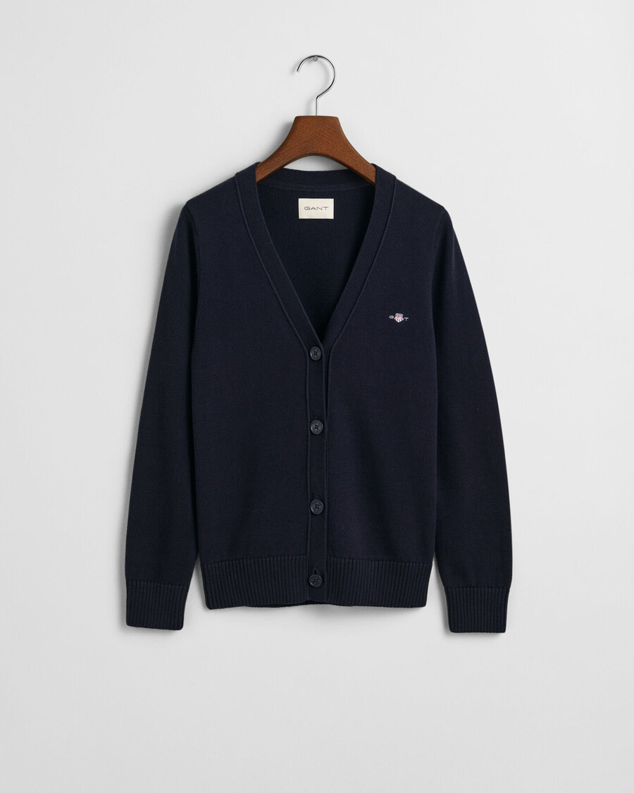 klassischer baumwoll-cardigan – abendblau