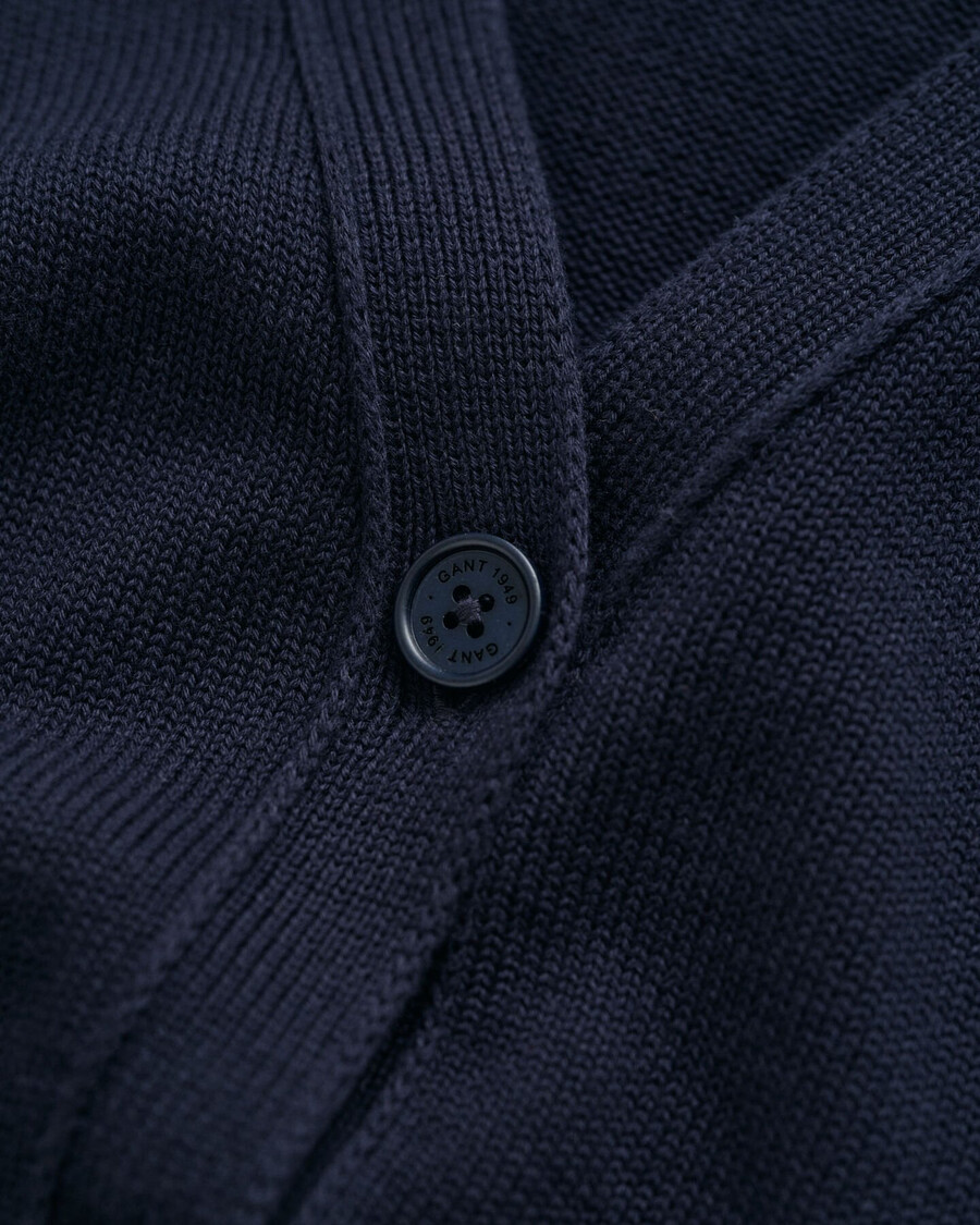 klassischer baumwoll-cardigan – abendblau