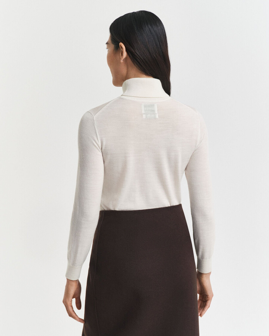 rollkragenpullover aus extrafeiner merinowolle – creme