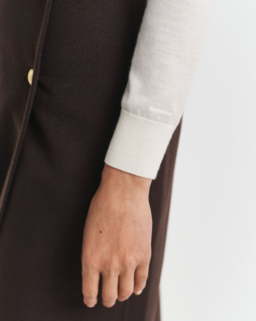 rollkragenpullover aus extrafeiner merinowolle – creme