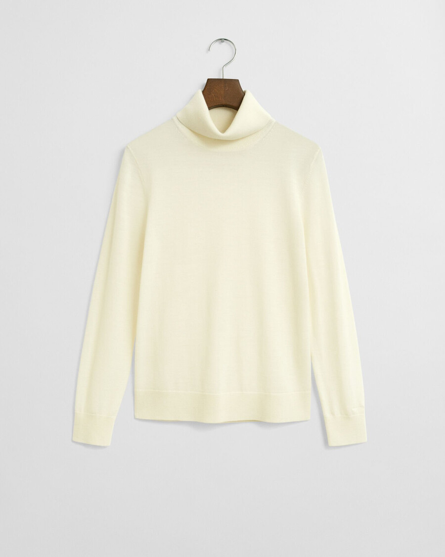 rollkragenpullover aus extrafeiner merinowolle – creme