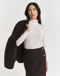 rollkragenpullover aus extrafeiner merinowolle – creme