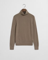 rollkragenpullover aus extrafeiner merinowolle – taupe-beige