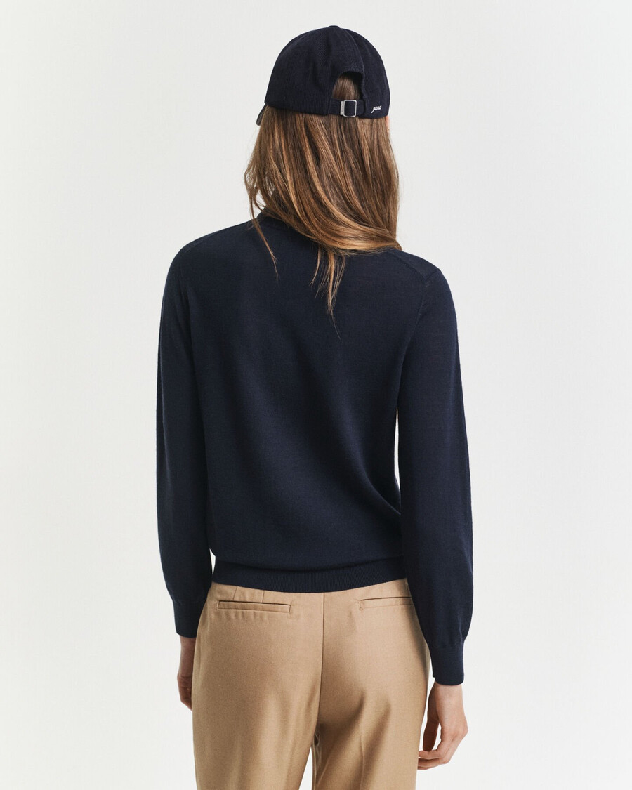 rollkragenpullover aus extrafeiner merinowolle – abendblau