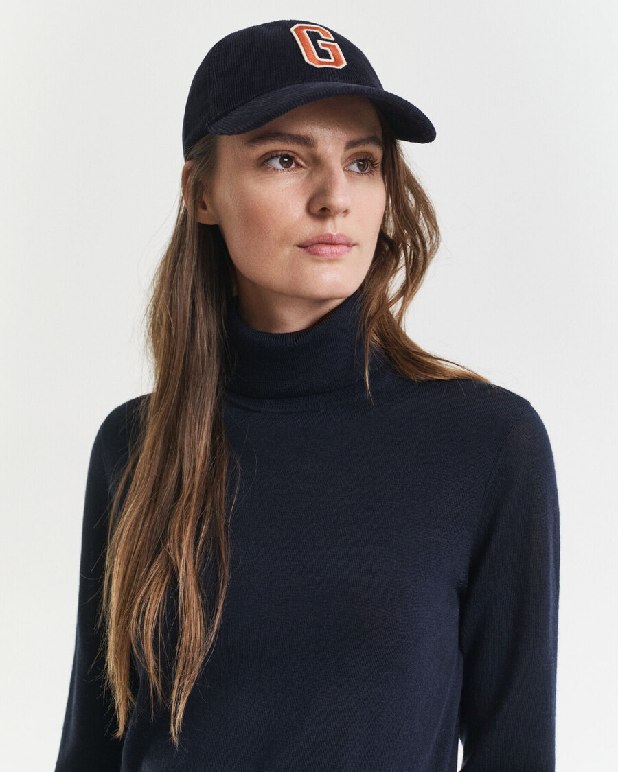 rollkragenpullover aus extrafeiner merinowolle – abendblau