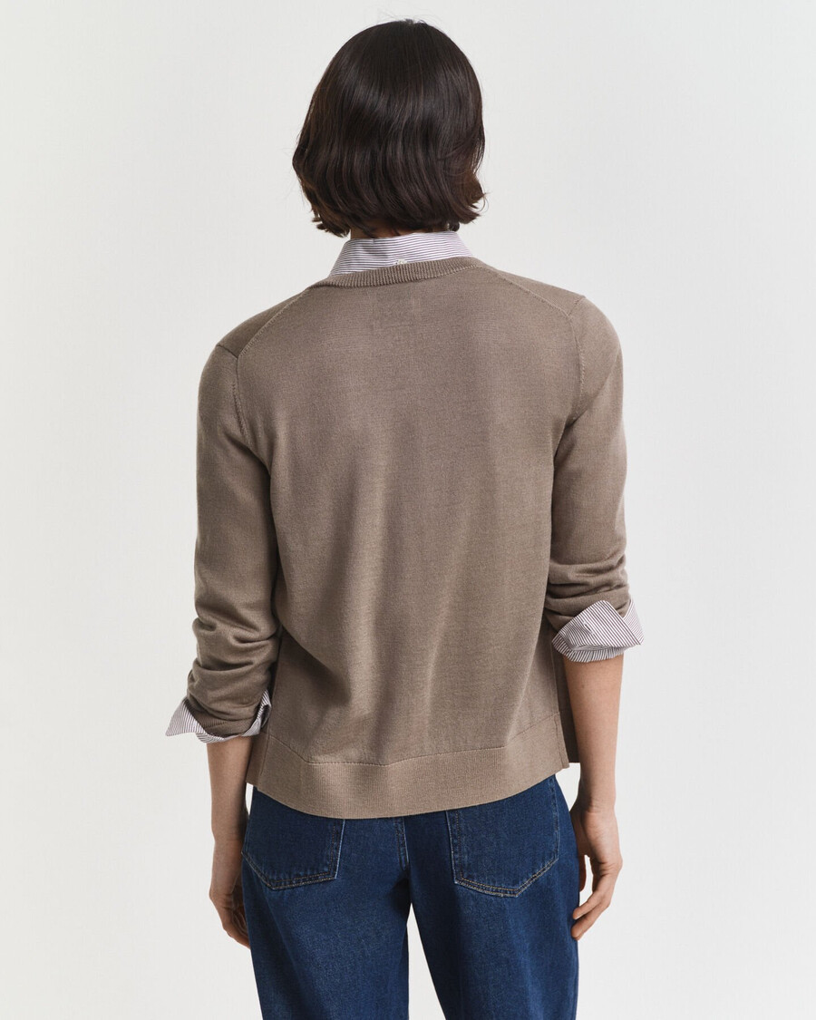 cardigan aus extrafeiner merinowolle – taupe-beige