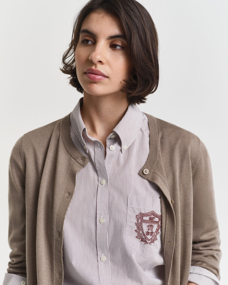 cardigan aus extrafeiner merinowolle – taupe-beige