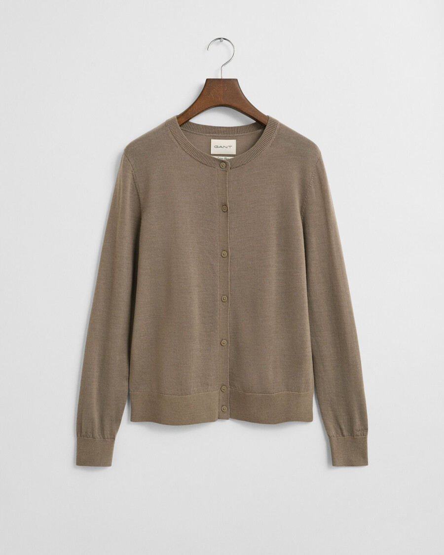 cardigan aus extrafeiner merinowolle – taupe-beige