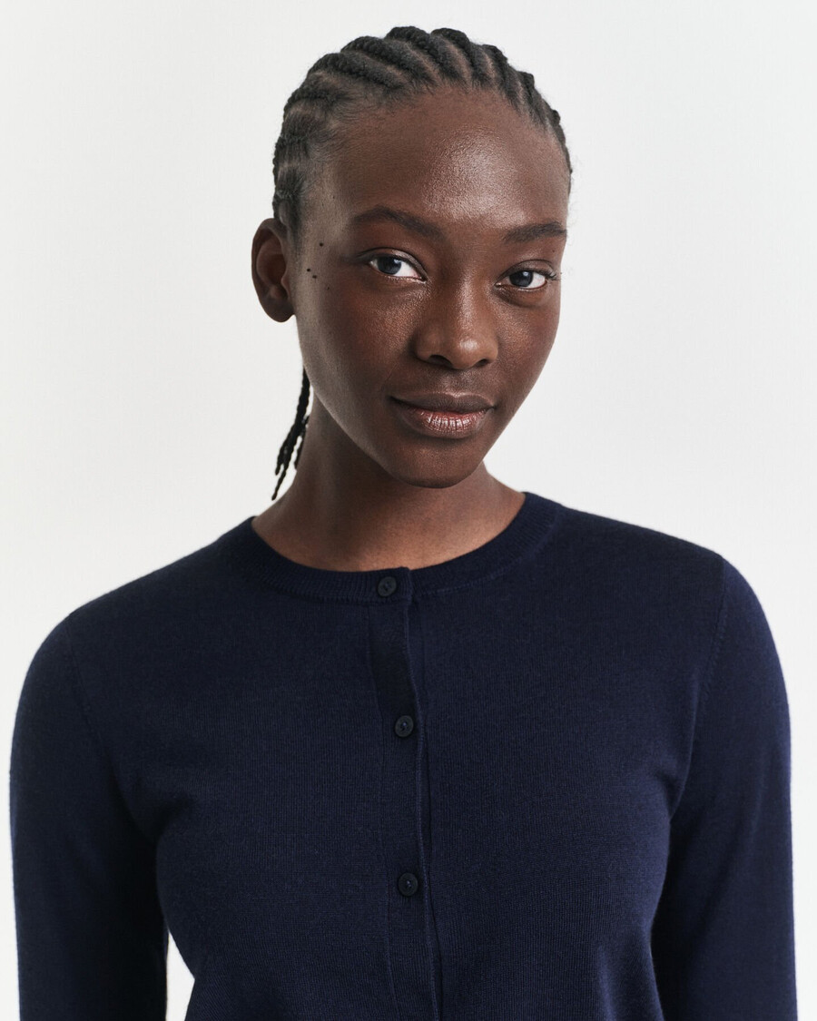 cardigan aus extrafeiner merinowolle – abendblau
