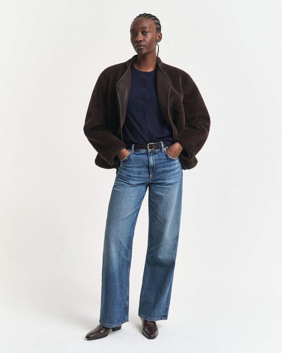 cardigan aus extrafeiner merinowolle – abendblau